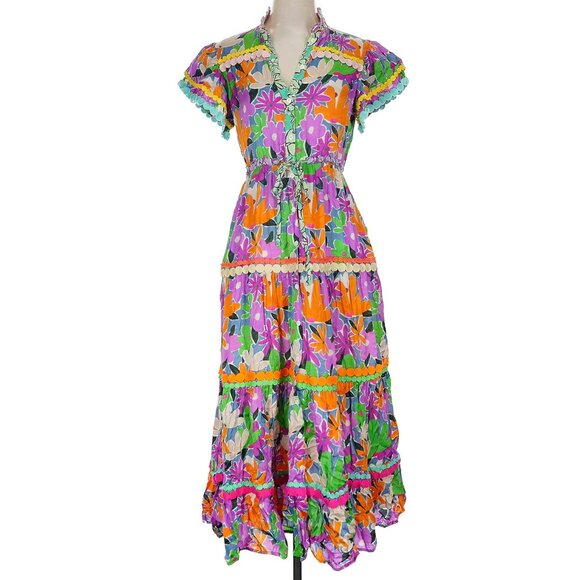 Anthropologie Celia B Aneeta Floral Midi Dress Small - Picture 2 of 5